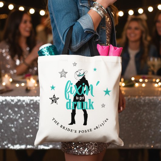 Fixin' The Posse Disco Bachelorette Aquamarine ID9 Tasche