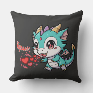 Fiyaaah Süßes Baby-Drache Chibi Anime Kawaii Herz Kissen