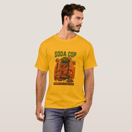 Fizz Force Soda Cop T-Shirt – Funny Retro (Vorne ganz)