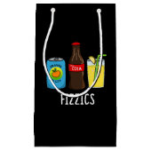 Fizzics Funny Fizzy Cola Drinks Pun Dark BG Kleine Geschenktüte (Vorderseite)