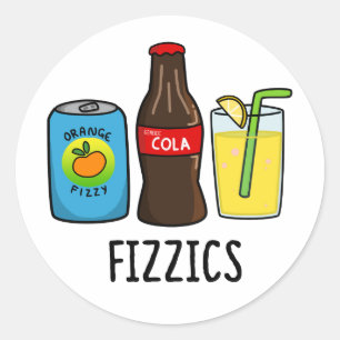 Fizzics Niedlich Fizzy Cola Drinks Pun Runder Aufkleber