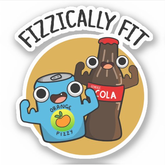 Fizzisch Fit Funny Fizzy Cola Pub Aufkleber (Vorderseite)