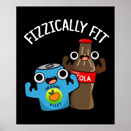 Fizzisch Fit Funny Fizzy Cola Pub Dark BG Poster (Vorne)