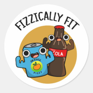 Fizzisch Fit Funny Fizzy Cola Pub Runder Aufkleber