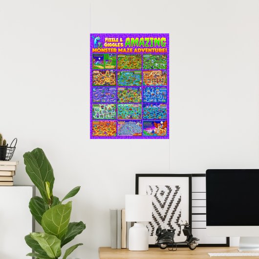 Fizzle & Giggle's Phantastisches Monster Maze Post Poster (Heimbüro)