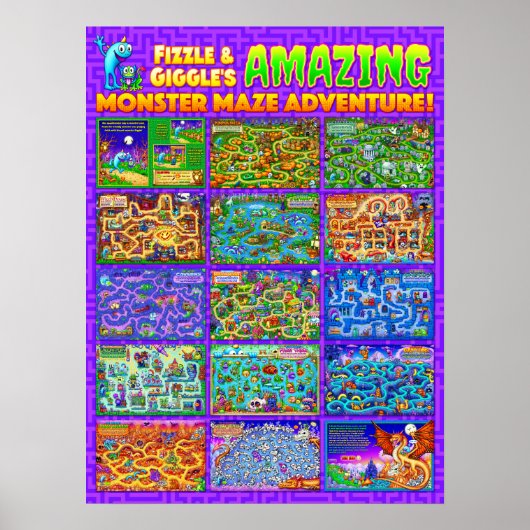 Fizzle & Giggle's Phantastisches Monster Maze Post Poster (Vorne)