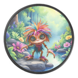 Fizzwiggle, der Regenbogen-Mischief-Sprite. Eishockey Puck