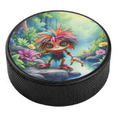 Fizzwiggle, der Regenbogen-Mischief-Sprite. Eishockey Puck (3/4)