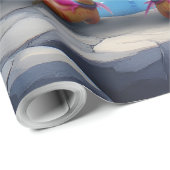 Fizzwiggle, der Regenbogen-Mischief-Sprite. Geschenkpapier (Rolleneckpunkt)