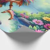 Fizzwiggle, der Regenbogen-Mischief-Sprite. Geschenkpapier (Ecke)