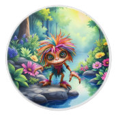 Fizzwiggle, der Regenbogen-Mischief-Sprite. Keramikknauf (Vorderseite)