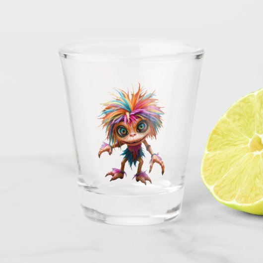 Fizzwiggle, der Regenbogen-Mischief-Sprite. Schnapsglas (Vorderseite)