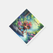 Fizzwiggle, der Regenbogen-Mischief-Sprite. Serviette (Ecke)