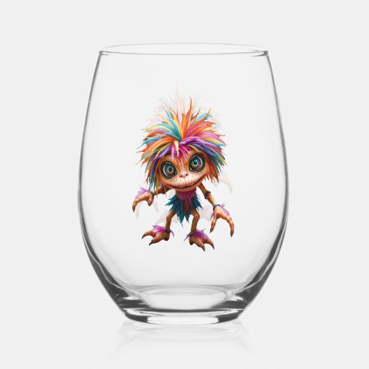 Fizzwiggle, der Regenbogen-Mischief-Sprite. Weinglas Ohne Stiel (Vorderseite)