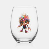 Fizzwiggle, der Regenbogen-Mischief-Sprite. Weinglas Ohne Stiel (Rückseite)