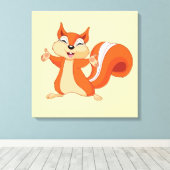 Fizzy das spielerische Eichhörnchen Leinwanddruck (Insitu (Holzboden))