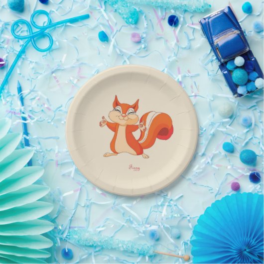 Fizzy das spielerische Eichhörnchen Pappteller (Party)