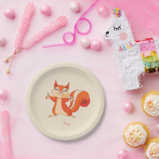 Fizzy das spielerische Eichhörnchen Pappteller (Party)