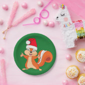 Fizzy das spielerische Eichhörnchen zu Weihnachten Pappteller (Party)