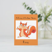 Fizzy die spielerische Eichhörnchen-Postkarte Postkarte (Stehend Vorderseite)