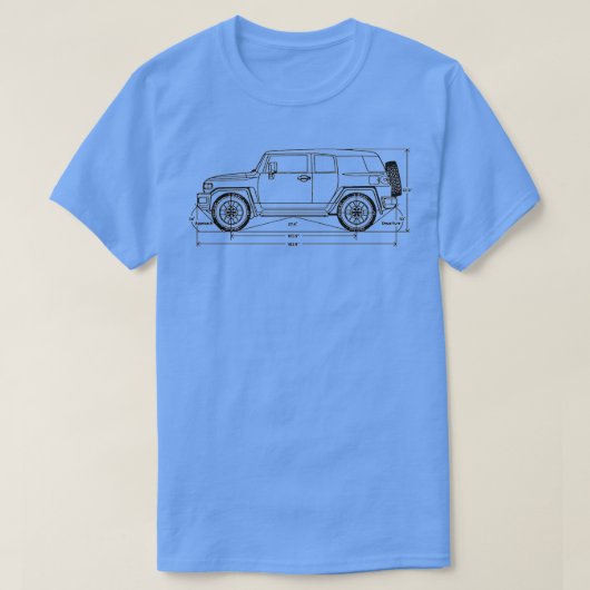 FJ Cruiser car dimensions T-Shirt (Design vorne)