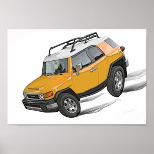 Fj Cruiser Cartoon Poster