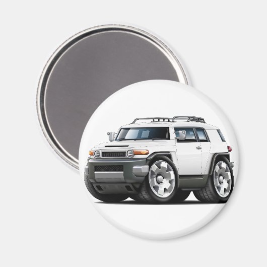 Fj Cruiser White Car Magnet (Vorderseite/Rückseite)