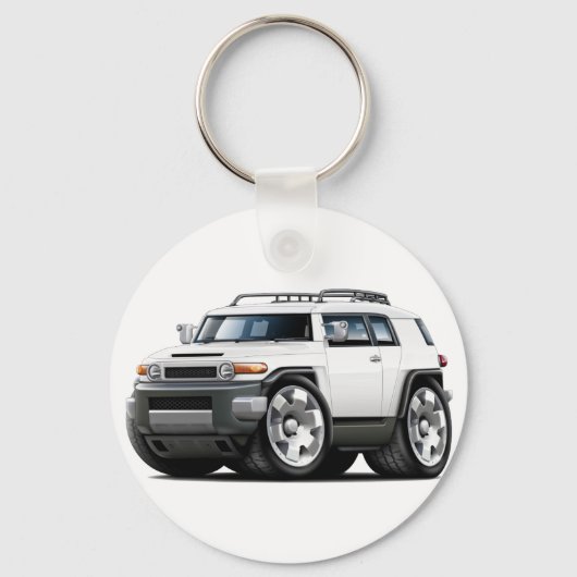 Fj Cruiser White Car Schlüsselanhänger (Vorderseite)