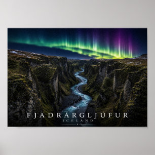 Fjaðrárgljúfur Canyon Island A4 Poster