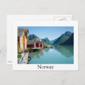 Fjærland und Fjord, norwegische Postkarte (Vorne/Hinten)