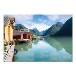 Fjaerlandsfjord-Fjordlandschaft in Norwegen Fotodruck