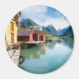 Fjaerlandsfjord-Fjordlandschaft in Norwegen Magnet