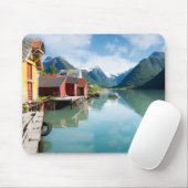 Fjaerlandsfjord Fjordlandschaft in Norwegen Mousepad (Mit Mouse)