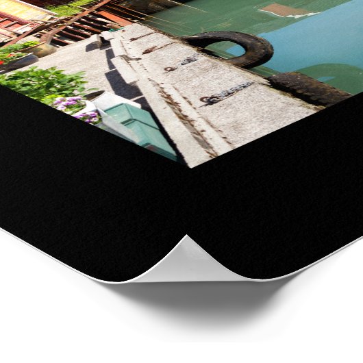 Fjaerlandsfjord-Fjordlandschaft in Norwegen Poster (Ecke)