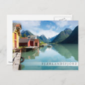 Fjaerlandsfjord-Fjordlandschaft in Norwegen Postkarte (Vorne/Hinten)