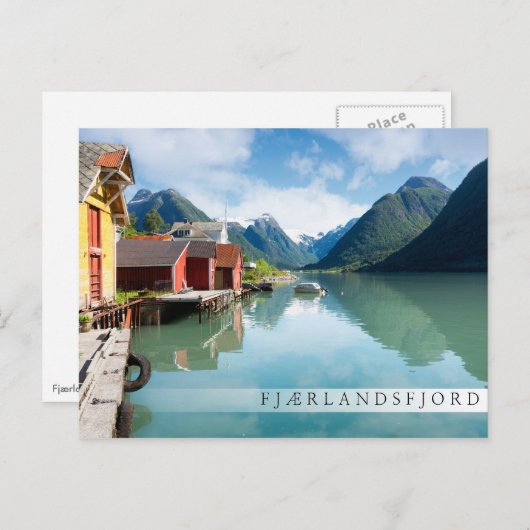 Fjaerlandsfjord-Fjordlandschaft in Norwegen Postkarte (Vorne/Hinten)