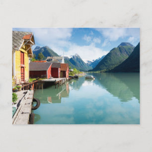 Fjaerlandsfjord-Fjordlandschaft in Norwegen Postkarte