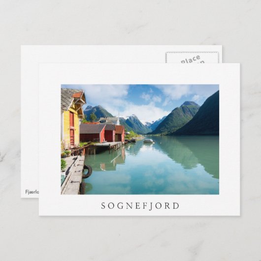 Fjaerlandsfjord-Fjordlandschaft in Norwegen Postkarte (Vorne/Hinten)
