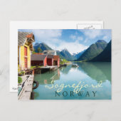 Fjaerlandsfjord-Fjordlandschaft in Norwegen Postkarte (Vorne/Hinten)