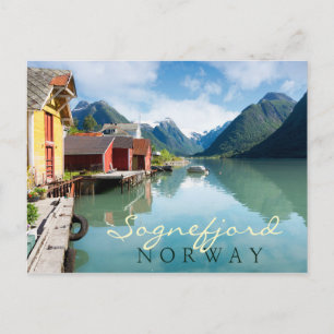 Fjaerlandsfjord-Fjordlandschaft in Norwegen Postkarte