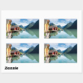 Fjaerlandsfjord-Fjordlandschaft in Norwegen Rechteckiger Aufkleber (Blatt)