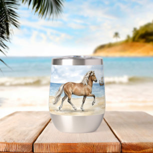 Fjara Isländisches Pferd Aquarell am Strand