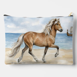 Fjara Isländisches Pferd Aquarell am Strand Zubehörtasche