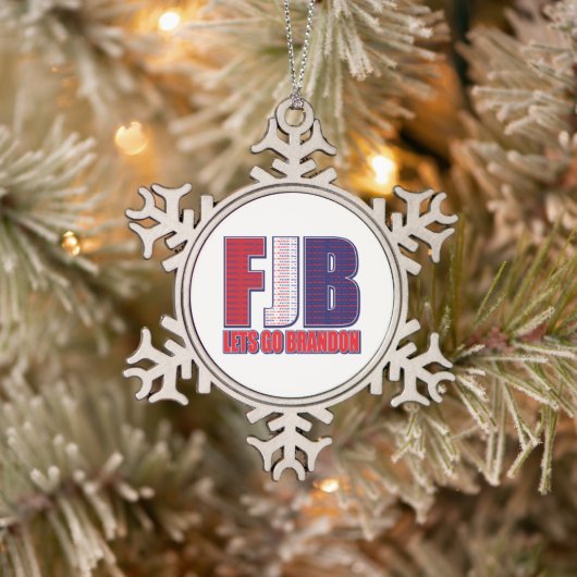 FJB - Lass Go Brandon Schneeflocken Zinn-Ornament (Baum)