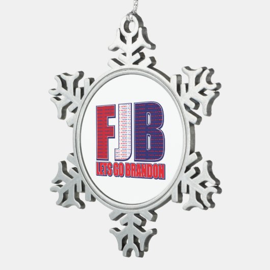 FJB - Lass Go Brandon Schneeflocken Zinn-Ornament (Rechts)