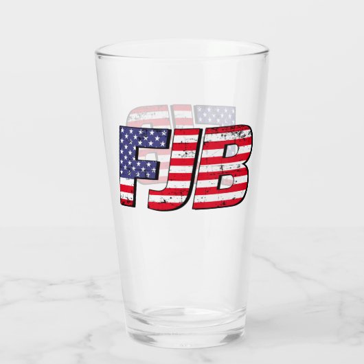 FJB Let's Go Brandon lustige Anti-Joe Biden Bier Glas (Rückseite)