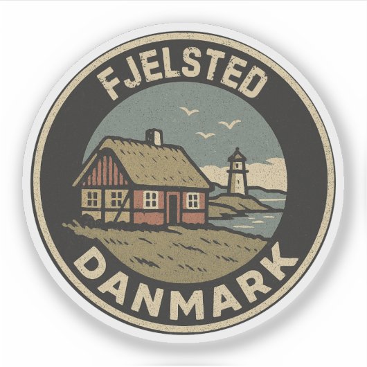 Fjelsted, Dänemark Aufkleber (Vorderseite)
