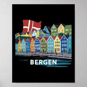 Fjord Bergen Norwegen Kostüm Fjorde von Norwegen H Poster