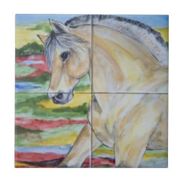 Fjord Horse Pony Mural Design Stilvolle Landschaft Fliese