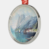 Fjord in Norwegen Gemälde von Lev Lagorio Ornament Aus Metall (Links)